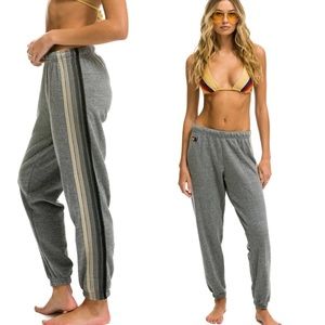 COPY - Aviator Nation // Gray 5 Stripe Sweatpants, Sz Med